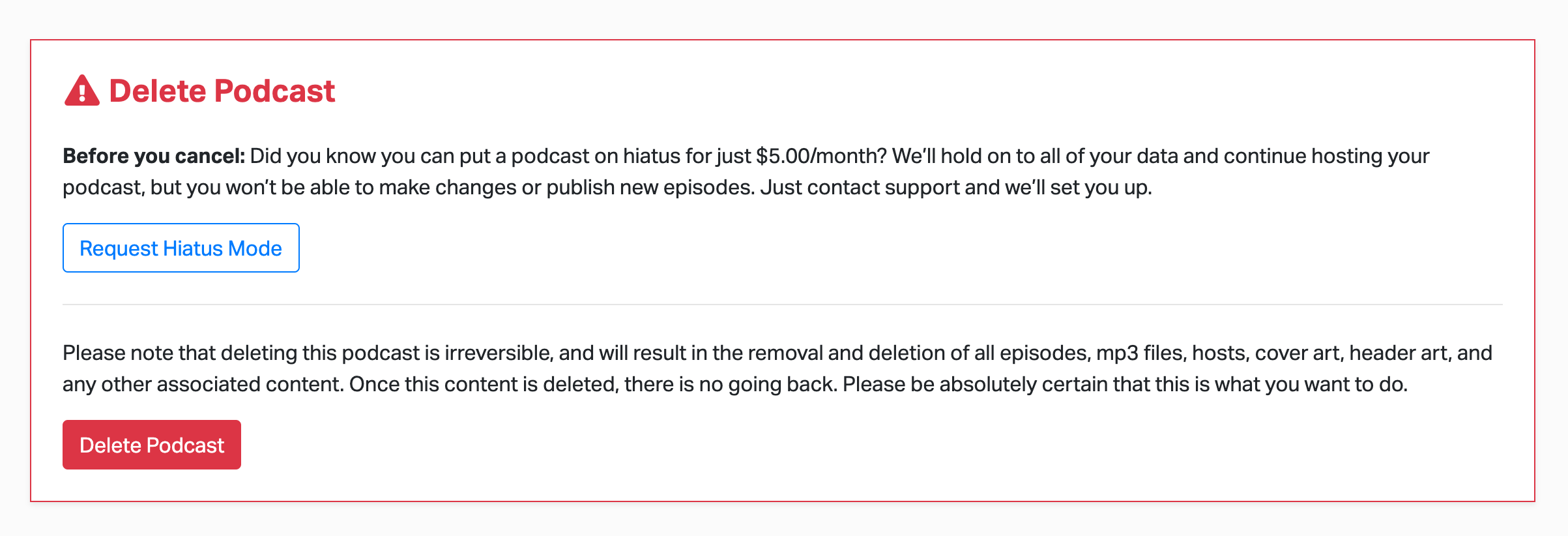 Hiatus Mode