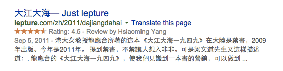 Google 搜索結果展示